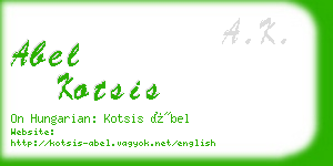 abel kotsis business card